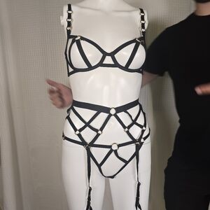 Black Strappy Lingerie Set